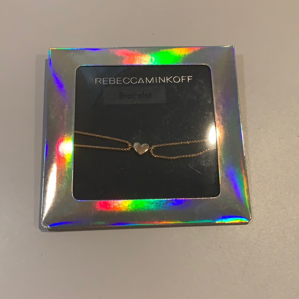 Rebecca Minkoff gold plated heart bracelet new box